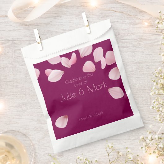 Romantische Rosa Petals Hochzeit Geschenktütchen (Ausgeschnitten)