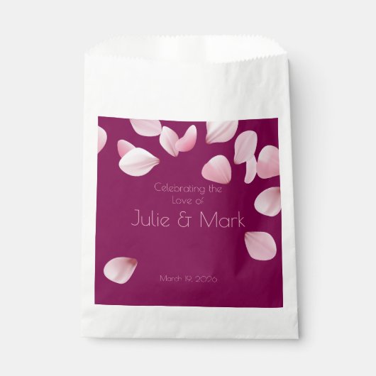 Romantische Rosa Petals Hochzeit Geschenktütchen (Vorderseite)
