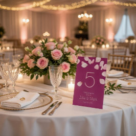 Romantische Rosa Petals Hochzeit Sockelschild