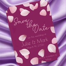 Romantische Rosa Petals Save the Date Hochzeit