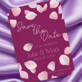 Romantische Rosa Petals Save the Date Hochzeit Einladung