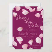 Romantische Rosa Petals Save the Date Hochzeit Einladung (Vorderseite)