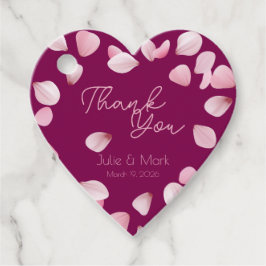 Romantische Rosa Petals Vielen Dank für Ihre Hochz Geschenkanhänger