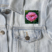 Romantische rosa Pfingstrose blüht sanfte pastellf Button (Beispiel)