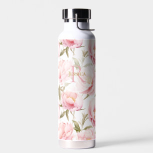 Romantische rosa Pfingstrose Trinkflasche