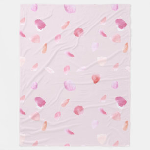 Romantische rosa Pfirsich-Rosenblüten Fleecedecke