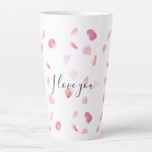 Romantische rosa Pfirsich-Rosenblüten floral Milchtasse