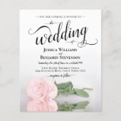 Romantische Rosa Rosa Rose BUDGET Einladung zur Ho (Vorderseite)