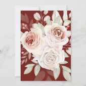 Romantische Rosa Rose auf Burgund BRAUTPARTY Einladung (Rückseite)