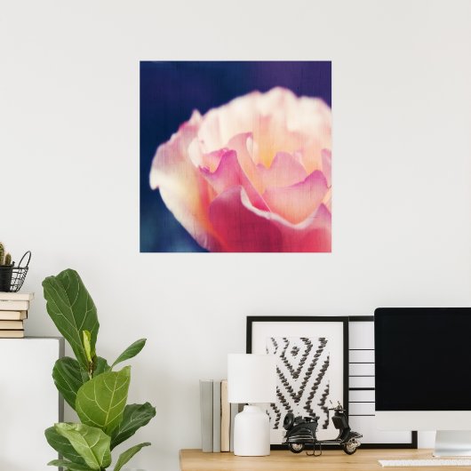Romantische Rosa Rose auf Leinwand Makro Abstrakt Poster (Heimbüro)