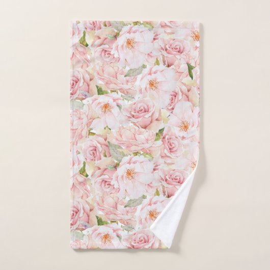 Romantische Rosa Rose Badhandtuch Set (Handtuch)