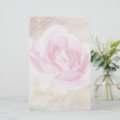 Romantische rosa Rose Briefpapier (Stehend Vorderseite)