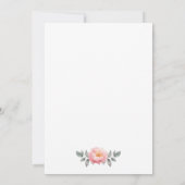 Romantische rosa Rose Calligraphy Floral Wedding Einladung (Rückseite)