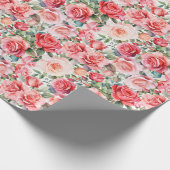 Romantische rosa Rose Geschenkpapier (Ecke)