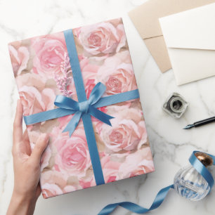 Romantische Rosa Rose Geschenkpapier
