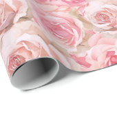 Romantische Rosa Rose Geschenkpapier (Rolleneckpunkt)