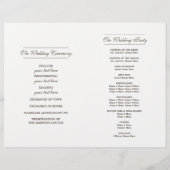 Romantische Rosa Rose | Gold Foil Weddingprogramme (Rückseite)