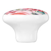 Romantische rosa Rose Keramikknauf (Seitenansicht)