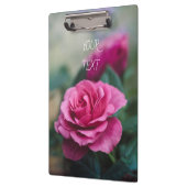 Romantische Rosa Rose Klemmbrett (Links)