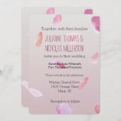 Romantische Rosa Rose Petal Einladung (Vorne/Hinten)