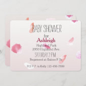 Romantische Rosa Rose Petal Einladung (Vorne/Hinten)