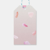 Romantische Rosa Rose Petal Geschenkanhänger (Rückseite)