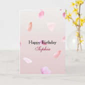 Romantische Rosa Rose Petal Karte (Gelbe Blume)