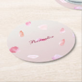 Romantische Rosa Rose Petal Runder Pappuntersetzer (Angewinkelt)