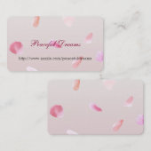 Romantische Rosa Rose Petal Visitenkarte (Vorne/Hinten)