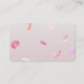 Romantische Rosa Rose Petal Visitenkarte (Rückseite)