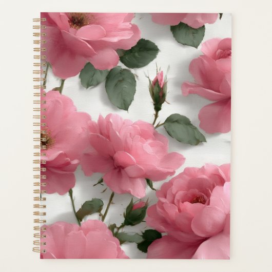 Romantische rosa Rose Planer (Vorderseite)
