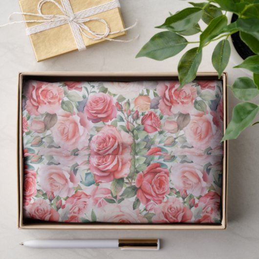 Romantische rosa Rose Seidenpapier (Geschenk)