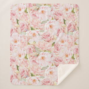 Romantische Rosa Rose Sherpadecke
