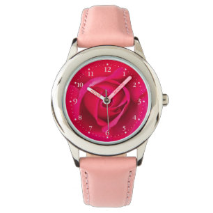 Romantische Rosa Rose v2 Armbanduhr