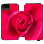 Romantische Rosa Rose v2 Incipio iPhone Geldbeutel-Hülle (Folio Geöffnet)
