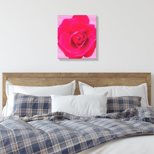 Romantische Rosa Rose v2 Leinwanddruck (Insitu (Schlafzimmer))