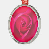 Romantische Rosa Rose v2 Ornament Aus Metall (Links)