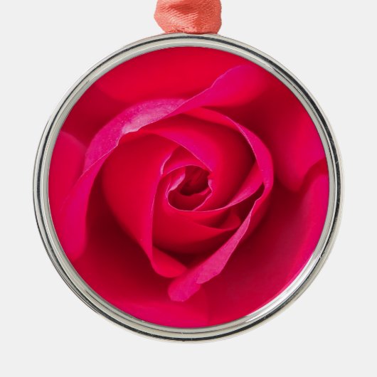 Romantische Rosa Rose v2 Ornament Aus Metall (Vorne)