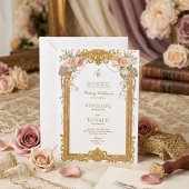 Romantische rosa Roségold-Hochzeit Einladung
