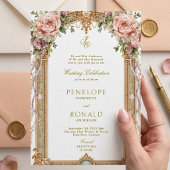 Romantische rosa Roségold-Hochzeit Einladung