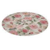 Romantische rosa Rosen Blumen Schneidebrett (Ecke)