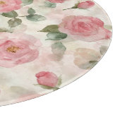 Romantische rosa Rosen Blumen Schneidebrett (Ecke)