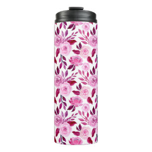 Romantische rosa Rosen Blumen Vintage Thermosbecher