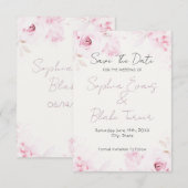 Romantische rosa Rosen Elegant und hübsch Save The Date (Vorne/Hinten)