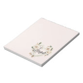 Romantische Rosa Rosen Federn Herz Liebe Notizblock (Rotiert)