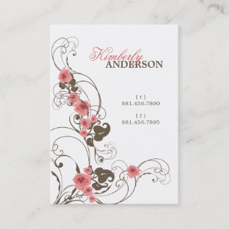 Romantische rosa Rosen Fleur elegante Visitenkarte