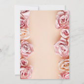 Romantische Rosa Rosen Hochzeitsfeier Dankeskarte (Rückseite)
