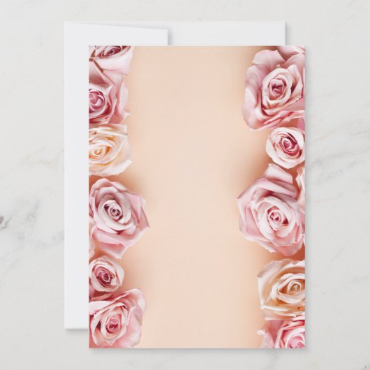 Romantische Rosa Rosen Hochzeitsfeier Dankeskarte (Rückseite)