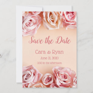 Romantische Rosa Rosen Hochzeitsfeier Save The Date