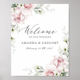 Romantische Rosa Rosen Hochzeitssymbol Poster